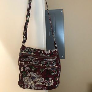 Vera Bradley Triple Zip Hipster Bordeaux Blooms